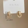 Novos Brincos de Tarraxa Geométricos Circulares Brilhantes para Mulheres Nicho Luxo Leve High-End Retro Simples Brincos Moda Versátil Joias para Orelha