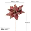 Novas Flores de Natal de Veludo de Alta Qualidade, Flores Artificiais com Tingimento e Modelagem Especiais, Adereços para Layout de Cena de Decoração de Casamento de Feriado