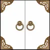 Manija de Tirador Redonda Estilo Antiguo Chino de Cobre Puro Anillo de Tirador de Cobre Manija de Agujero Único para Cajón Puerta de Armario Manija Retro de Latón para Armario