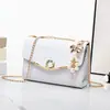 Venta Directa de Fábrica Bolsos para Mujer 2026 Nuevo Modelo Bolso Pequeño Cuadrado de Hombro Cruzado Moda Versátil Cadena Tejida Cuero Brillante Bolso para Mujer
