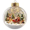 Adorno de bola luminosa transparente navideño transfronterizo, bola de cristal 3D, decoración de escena de ambiente festivo para árbol de Navidad, adorno colgante