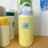 Bolsa transversal para garrafa de água cor de macaron, capa portátil para garrafa de água de viagem, bolsa para garrafa de água de ciclismo e fitness, bolsa para chaves e celular