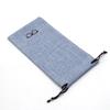 Colorida bolsa de lino para gafas, almacenamiento, gafas de sol, fábrica en stock, venta al por mayor, portátil, bolsa de tela, cinturón, cordón de tela