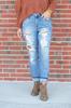 Calça Skinny Longa Jeans Rasgada Nova de Cor Clara Transfronteiriça Europeia e Americana Calça Skinny Cintura Média Feminina Street