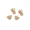 Colgante de Cabeza de Tigre de Dibujos Animados de Circonio Color-Preservante Relleno de Oro de 14 Quilates Colgante de Tigre Pequeño Lindo Accesorios de Joyería para Pulsera del Zodiaco DIY