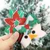 Pasador Pinza para el Cabello con Lentejuelas Lazo Navideño Pinza de Pato Accesorios para el Cabello de Dibujos Animados Navideños para Niños Cuernos de Reno Lazo