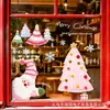 Decorações de atmosfera natalina, Adesivos de janela de desenho animado para árvore de Natal, Adesivos eletrostáticos do Papai Noel, Adesivos para porta de vidro de janela