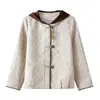 Ropa exterior de otoño para mujeres de mediana edad, chaqueta corta estilo chino, chaqueta casual con capucha para primavera y otoño