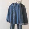 Ropa para Mujer Tallas Grandes Primavera 2026 Nueva Camisa de Mezclilla Azul con un Diseño Elegante, Versátil, Rejuvenecedora, Cardigan Top Adelgazante