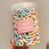 Coloridos pasadores de pelo de pulgar estilo coreano para niños y niñas, lindas diademas, dulces cordones para el pelo de niños, gomas elásticas de alta elasticidad, accesorios para el pelo