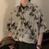 Camisa Hawaiana de Flores Talla Grande 300 Jin para Hombre Verano Delgada Marca de Moda Estilo Hong Kong Camisa de Manga Corta Chaqueta de Alta Calidad