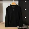 Suéter base casual de lã de malha fina com bolinhas coloridas estilo americano transfronteiriço masculino gola polo de malha com modelagem solta