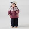Chamarra de plumón personalizada Haoyobei 25006 para niños, Ropa de abrigo de invierno con capucha, Estilo coreano para niños, Estilo de combinación de colores, Prenda superior exterior