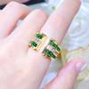Estilo ArtDeco joyería moda diseño personalizado color caramelo anillo tesoro retro alta calidad circón dedo índice femenino