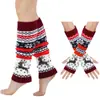 Calcetines Cálidos de Navidad para Otoño e Invierno, Guantes de Lana, Guantes Largos de Punto con Ciervos Transfronterizos Nuevos, Calentadores de Pies de Lana