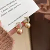 Hebilla de Oreja de Perla con Circonita Microincrustada Pendientes Elegantes de Celebridad de Internet de Corea del Sur Nuevos Pendientes Elegantes Pendientes Geométricos Exquisitos en Vivo