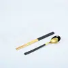 Set de Vajilla Creativo Estilo Japonés y Coreano Set de Palillos de Regalo Acero Inoxidable 304 Cuchara Estilo Coreano Regalo Vajilla Portátil