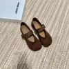 Nuevos zapatos de mujer estilo francés 20206 zapatos Mary Jane con estampado de leopardo retro, planos, bajos, transpirables, cómodos mocasines