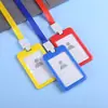 Portatarjetas con cordón para gafete de doble cara, portatarjetas de identificación de estudiante transparente, portatarjetas de identificación de empleado, gafete de trabajo, tarjeta de identificación de trabajo, etiqueta con nombre