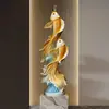 Adorno de Pez Dorado Atrae Buena Fortuna, Decoraciones para Sala de Estar, Entrada, Pasillo, Regalo de Inauguración de Casa, Estudio, Oficina Manualidad