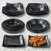 Plato Frío Creativo Resistente a Roturas y Plato para Snacks de Té de Melamina Negro Mate Plato Comercial para Salsa de Mojeo para Hot Pot y Barbacoa Plato Japonés para Snacks