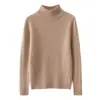Novo suéter de cashmere com gola semi-alta espessa e mangas compridas para mulheres, solto e versátil, camada base de lã tricotada, top quente