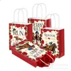 Bs083 Comercio Exterior Caballo Rosa Campeón de Carreras de Caballos Trofeo Fiesta Navideña Recuerdo Regalo Bolsa de Papel de Mano Papel Decorativo