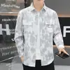 Camisa masculina 2025 novo modelo para primavera e outono, camisa elegante de manga comprida de alta qualidade, top casual masculino moderno