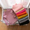 Suéter para Niñas Otoño 2025 Nuevo Suave Ceroso Base Stychy Infantil Bebé Otoño e Invierno Engrosado Negro