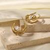 Cao Shi Fabricante Venta al por Mayor Pendientes Franceses de Lujo Accesible para Mujer, Pendientes Elegantes de Moda con Perlas de Imitación, Diseño Geométrico de Nicho