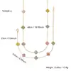 Collar de Trébol de Cuatro Hojas Estrellado de la Suerte para Mujer, Lujo Ligero, Gama Alta, Cadena de Clavícula Versátil de Acero Inoxidable Gargantilla Completa de Diamantes