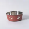 Tigela para Animais de Estimação de Aço Inoxidável Quente Transfronteiriça Camada Dupla Espessada Tigela para Cães com Absorção de Chão Tigela para Ração para Cães Anti-Queda Bacia para Água para Gatos Atacado