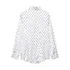 Conjunto de Camisa de Manga Longa com Estampa de Bolinhas e Calças de Verão Feminino Estilo Europeu e Americano 2026 7287