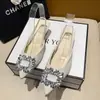 Sandalias de Verano 2026 Estilo Hada Nuevo Hebilla Cuadrada de Pedrería Puntera Abierta para Mujer Tacón Delgado Abierto Atrás Zapatos de Salón de Punta Alta