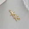 Colgante de joyería Jiexing DIY, estilo coreano, doble colgante, accesorios con incrustaciones de circonita, doble anillo, collar, pulsera, hecho a mano, colgante pequeño individual