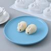 A2888 molde de silicona de conejo de mousse de celebridad de Internet de seis piezas molde para jabón molde de silicona realista para chocolate molde para rejilla de hielo