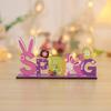 Decoración de madera de Pascua transfronteriza nueva, huevo de Pascua de madera creativo de bricolaje, decoración de escritorio de conejo, decoraciones de Acción de Gracias