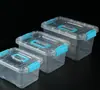 Caixa Organizadora com Tampa para Itens Diversos, Caixa Plástica Transparente Pequena Portátil Resistente, Caixa Plástica Retangular para Mesa de Escritório
