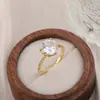 Anillo Exagerado y Elegante con Diamantes, Sensación de Alta Gama, Diseño de Nicho, Lujo Ligero, Moderno, Personalizado, Anillo Abierto para Dedo Índice de Pareja