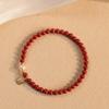 Pulsera de Arena Dorada Púrpura y Cinabrio, Diseño de Nicho Genuino, Pulsera de Perlas Naturales para Mujer, Regalo de Año Zodiacal, Pulsera de Cinabrio