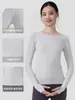 Ropa Nueva de Otoño e Invierno Sin Costuras para Yoga de Manga Larga Transfronteriza Cuello Redondo Ajustada de Secado Rápido para Deportes, Correr, Fitness y Yoga