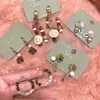 Pendientes de Piedra Natural Estilo Bosque, Nácar, Elefante Pequeño y Gato, Pendientes Vintage Hechos a Mano de Nicho con Aguja de Plata para Mujer