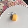 Lindo Llavero de Bocadillo de Desayuno Simulación de Baozi Corazón de Niña Colgante para Mochila Regalo para Novia Joyería Colgante Rosa