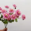 Crisantemos artificiales de color macarrón y flores de loto de rama alta para arreglos florales de sala de estar de casa de huéspedes y decoraciones de boda, disponibles para entrega de una sola pieza