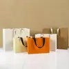 Bolsas Tote de Cor Sólida com Logo para Impressão, Sacolas de Papel Kraft, Sacolas Promocionais de Presente de Natal, Sacolas de Compras para Lojas de Roupas, Sacolas de Presente