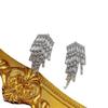 Aretes retro exquisitos estilo frío con borla de circonita, elegantes, de lujo ligero, de alta gama, personalidad, moda versátil, aretes de botón