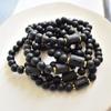 Pulsera Elástica de Cuentas Transfronterizas Europeas y Americanas Espaciador Negro Mate Doce Constelaciones Piedra Natural con Cuentas Pulsera de Pareja