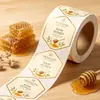 Etiquetas para rollos de miel troqueladas a medida, vinilo, impermeables, resistentes a los rayos UV, diseño de abeja dorada, pegatinas adhesivas de alta calidad