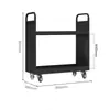 Carrito Silencioso para Libros de Biblioteca, Carrito Pequeño, Escalera para Libros, Carrito Móvil para Libros, Escalera de Tres Peldaños, Carrito para Archivos de Archivo, Carrito de Plataforma Plana