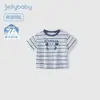 [7A Antibacteriano] Camiseta de Manga Curta para Meninos Novo Estilo Verão Bebê Listrada Top Roupas de Verão Fofas para Crianças